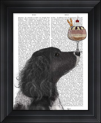 Framed Springer Spaniel, Black, Bebe,Ice Cream Print