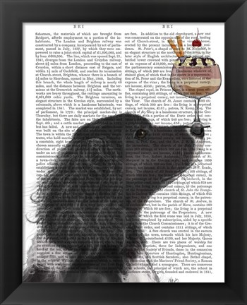 Framed Springer Spaniel, Black, Bebe,Ice Cream Print