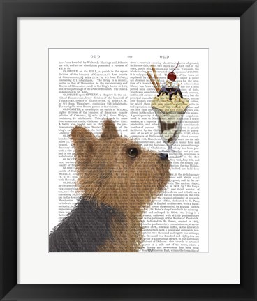 Framed Yorkshire Terrier Ice Cream Print