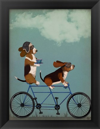 Framed Basset Hound Tandem Print