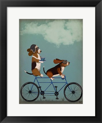 Framed Basset Hound Tandem Print