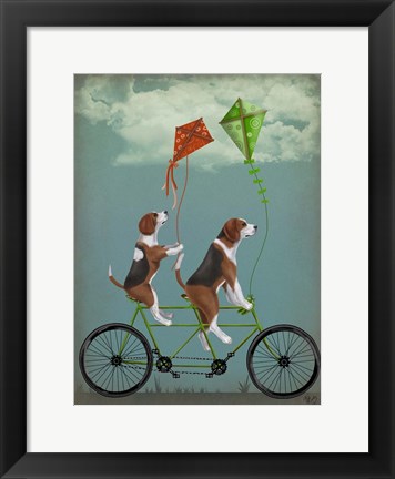 Framed Beagle Tandem Print