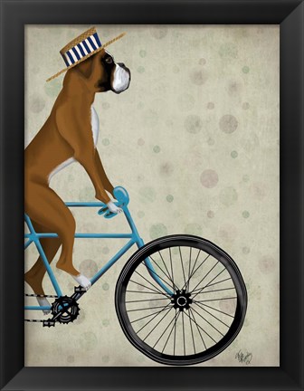 Framed Boxer on Bicycle Print