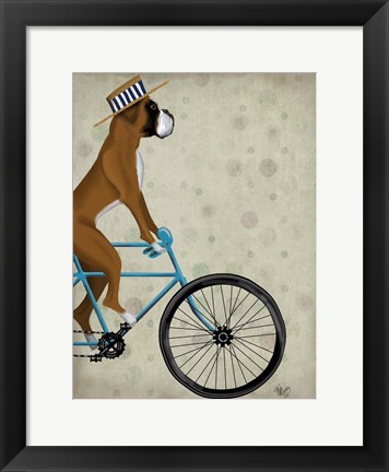 Framed Boxer on Bicycle Print