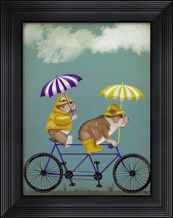 Framed English Bulldog Tandem Print