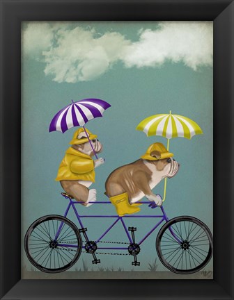 Framed English Bulldog Tandem Print