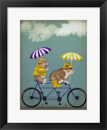 Framed English Bulldog Tandem Print