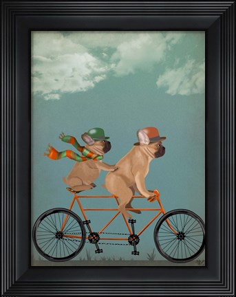 Framed French Bulldog Tandem Print