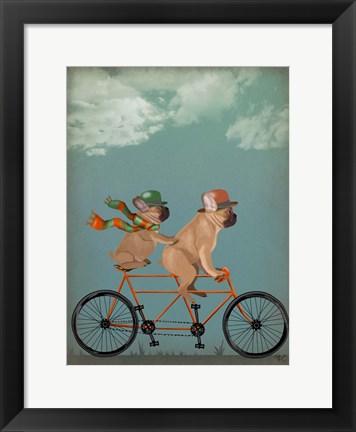 Framed French Bulldog Tandem Print