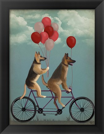 Framed German Shepherd Tandem Print