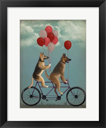 Framed German Shepherd Tandem Print