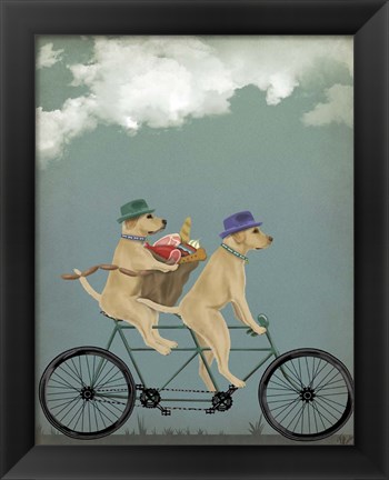 Framed Yellow Labrador Tandem Print