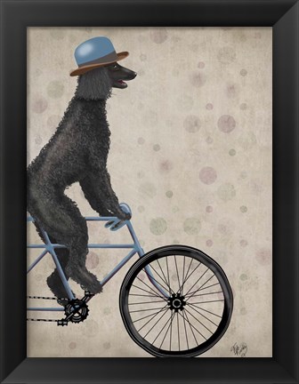 Framed Poodle on Bicycle, Black Print