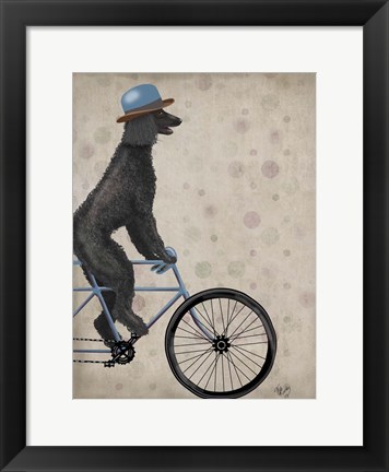 Framed Poodle on Bicycle, Black Print