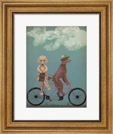 Framed Poodle Tandem Print