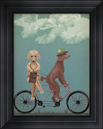 Framed Poodle Tandem Print