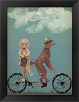 Framed Poodle Tandem Print