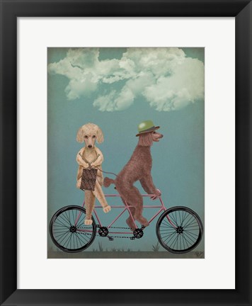 Framed Poodle Tandem Print