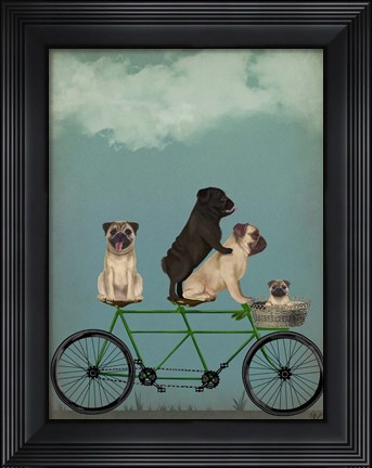 Framed Pug Tandem Print