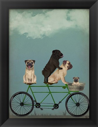 Framed Pug Tandem Print