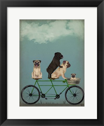 Framed Pug Tandem Print