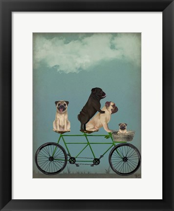 Framed Pug Tandem Print