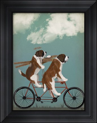 Framed St Bernard Tandem Print
