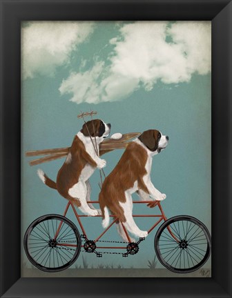 Framed St Bernard Tandem Print