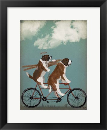 Framed St Bernard Tandem Print