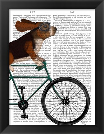 Framed Basset Hound on Bicycle Print