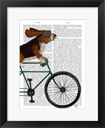 Framed Basset Hound on Bicycle Print