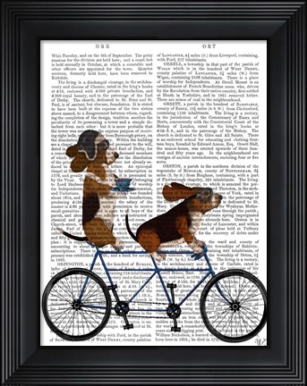 Framed Basset Hound Tandem Print