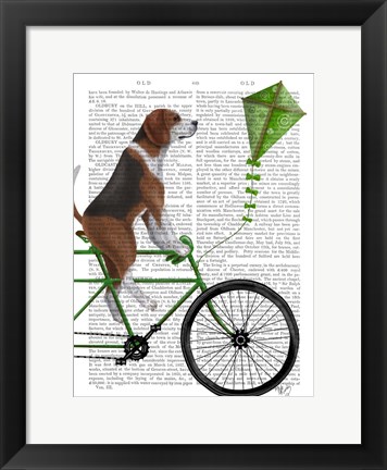 Framed Beagle on Bicycle Print