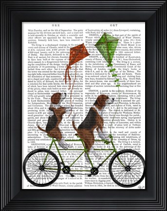 Framed Beagle Tandem Print