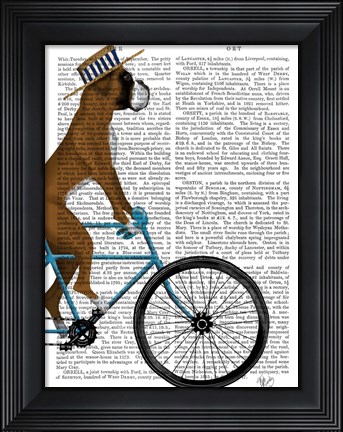 Framed Boxer on Bicycle Print