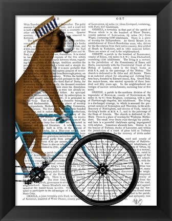 Framed Boxer on Bicycle Print