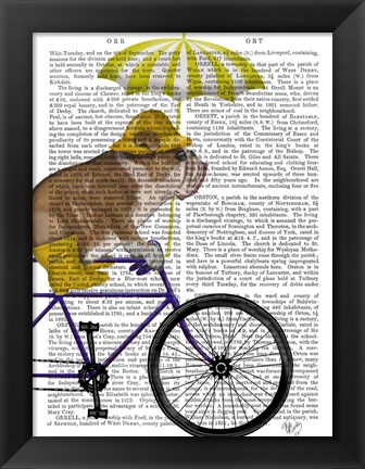 Framed English Bulldog on Bicycle Print