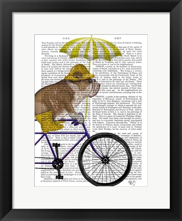 Framed English Bulldog on Bicycle Print