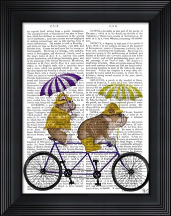 Framed English Bulldog Tandem Print