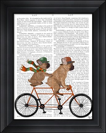 Framed French Bulldog Tandem Print