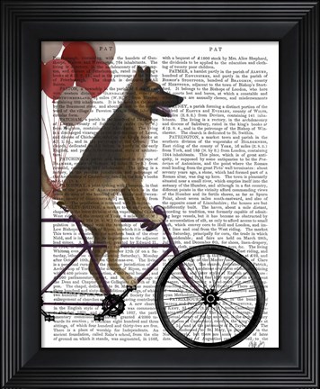 Framed German Shepherd on Bicycle Print