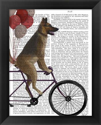 Framed German Shepherd on Bicycle Print