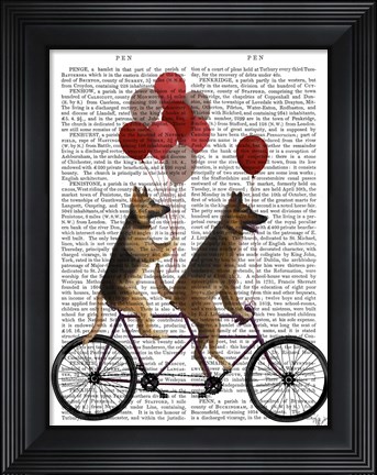 Framed German Shepherd Tandem Print