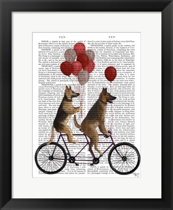 Framed German Shepherd Tandem Print