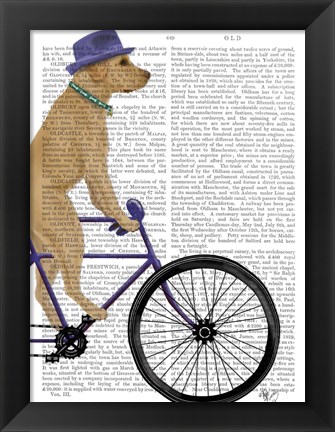 Framed Yellow Labrador on Bicycle Print