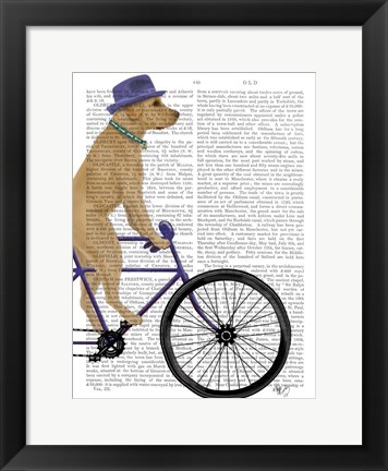 Framed Yellow Labrador on Bicycle Print