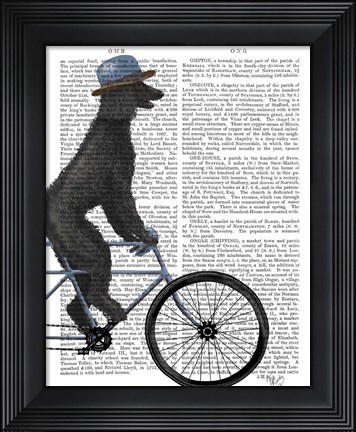 Framed Poodle on Bicycle, Black Print