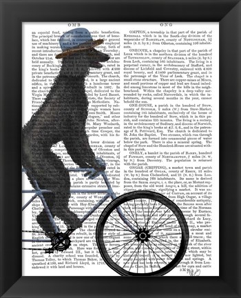 Framed Poodle on Bicycle, Black Print