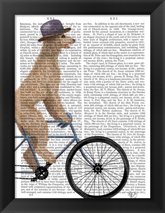 Framed Poodle on Bicycle, Cream Print