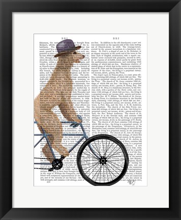 Framed Poodle on Bicycle, Cream Print